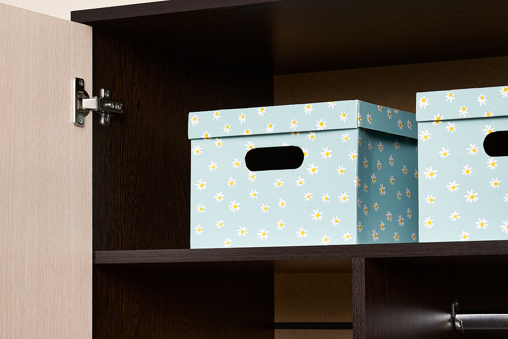 Шкаф 2-х створчатый с зеркалом Ронда ШК-20 венге / дуб белфорд