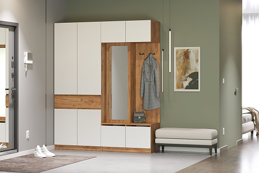 Прихожая Веллум 2 дуб крафт золотой / белый