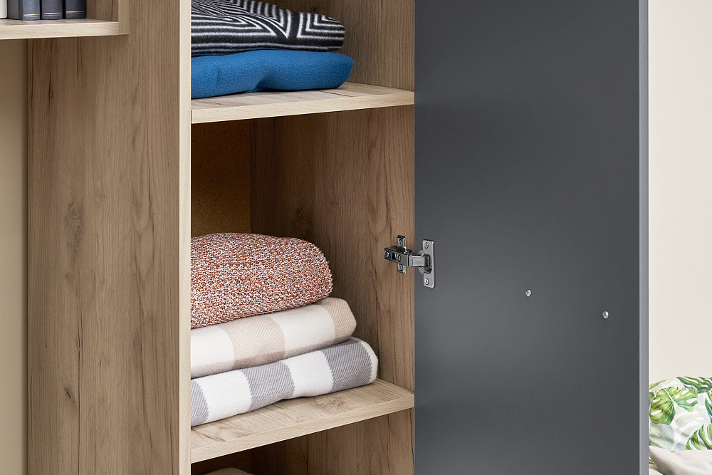 Гостиная Герда дуб крафт серый / серый графит