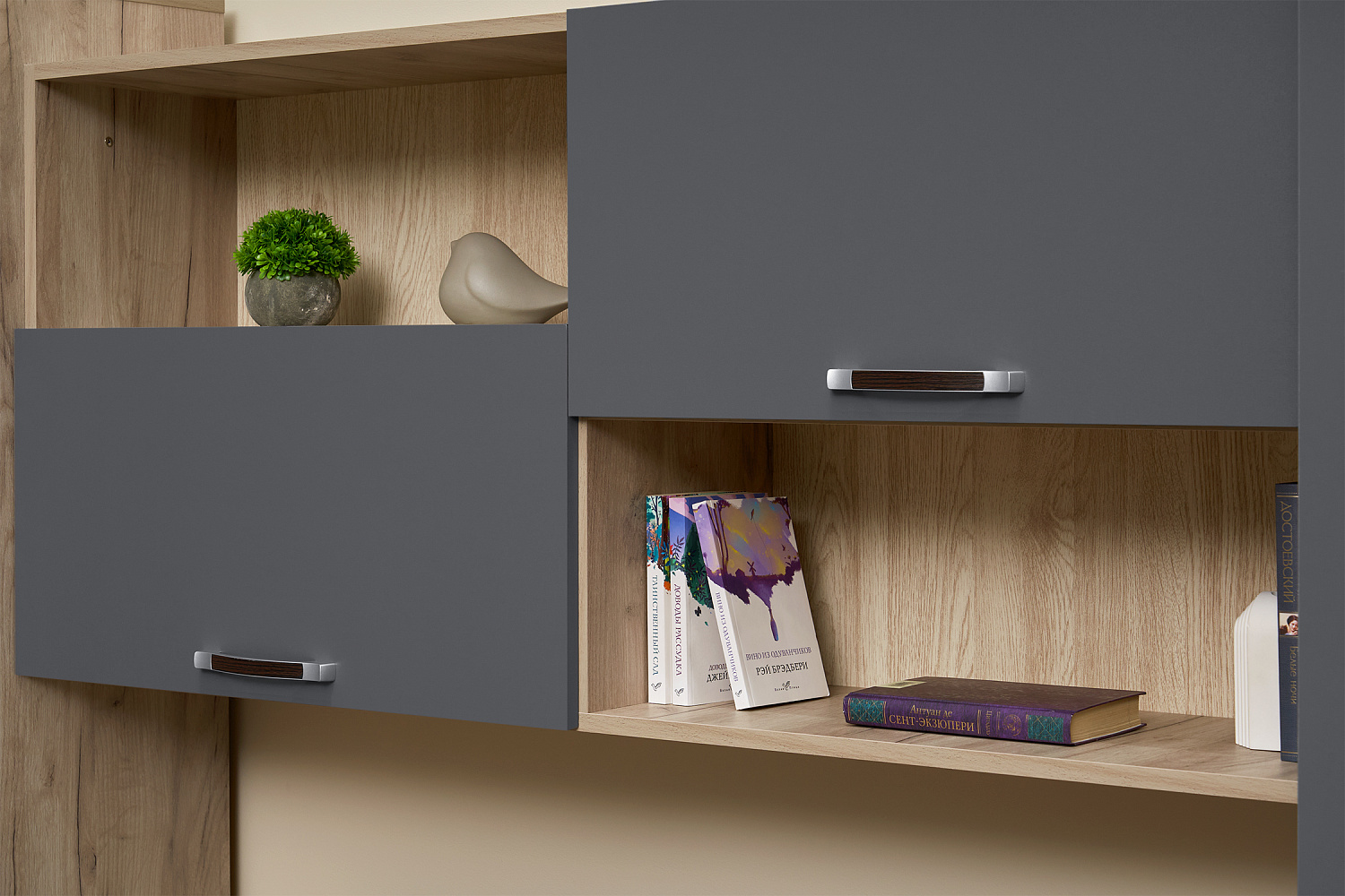 Гостиная Герда дуб крафт серый / серый графит