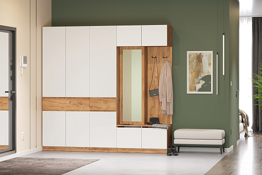 Прихожая Веллум 3 дуб крафт золотой / белый