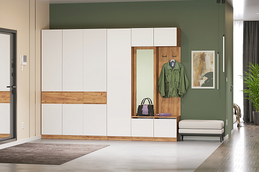 Прихожая Веллум 4 дуб крафт золотой / белый