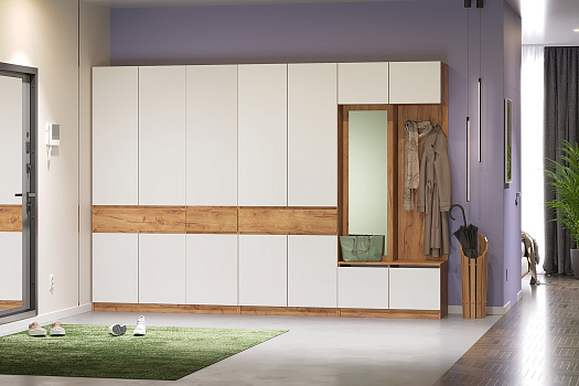 Прихожая Веллум 5 дуб крафт золотой / белый