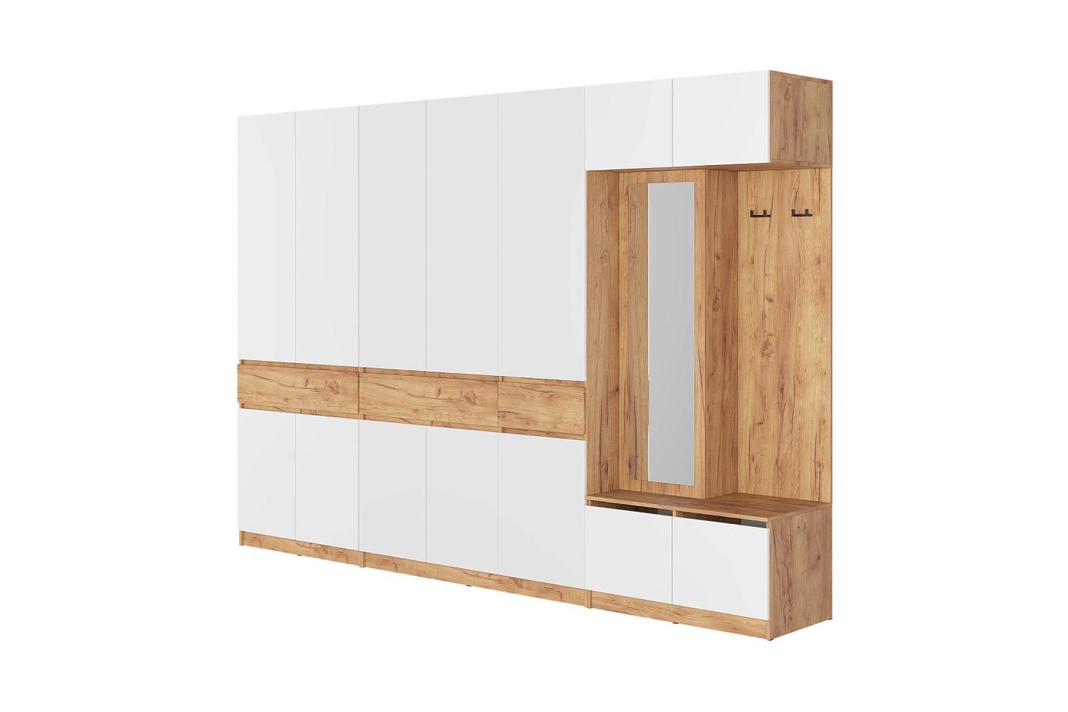 Прихожая Веллум 5 дуб крафт золотой / белый