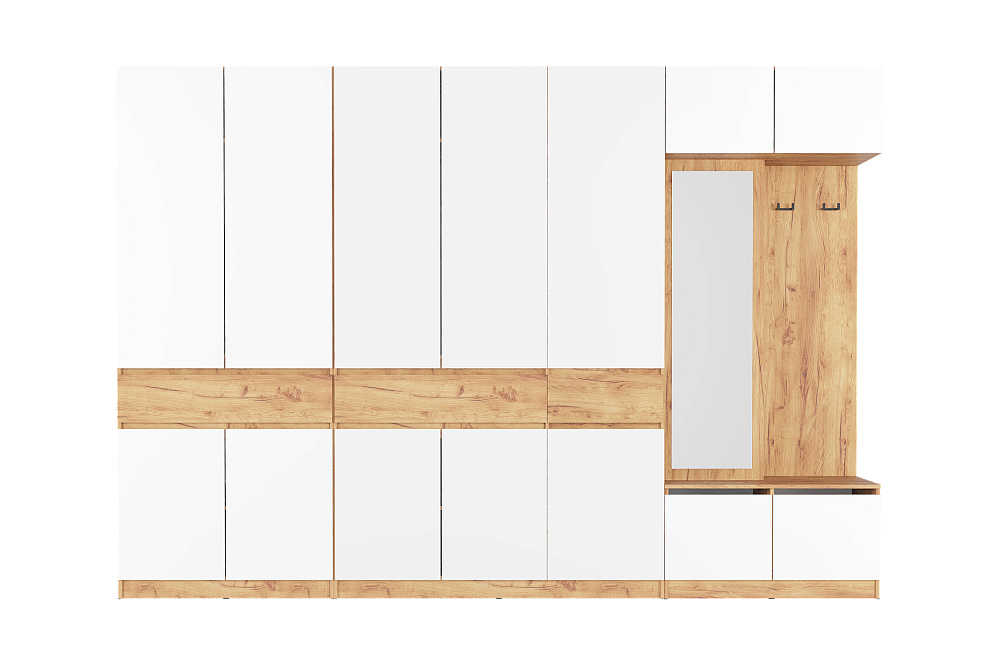 Прихожая Веллум 5 дуб крафт золотой / белый