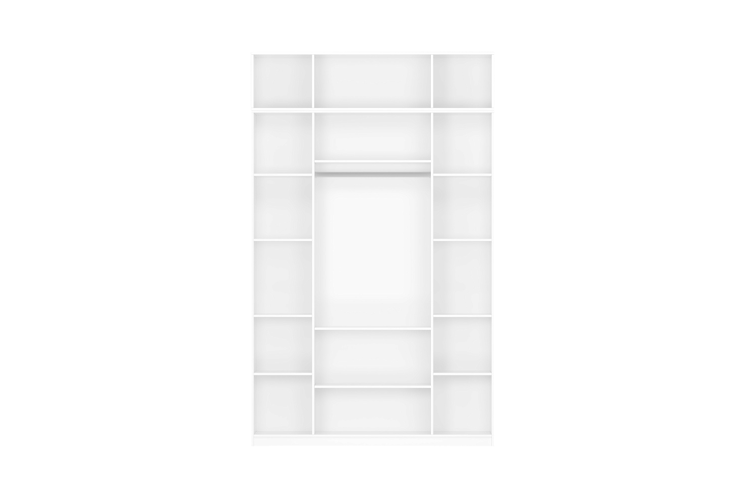 Шкаф 4-х створчатый Тивина с антресолью белый текстурный