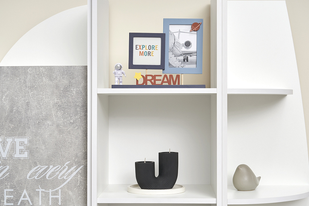 Стенка Юниор-2 Лофт бетон светлый / белый