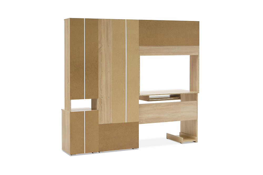 Стол компьютерный №6 белый глянцевый / дуб сонома