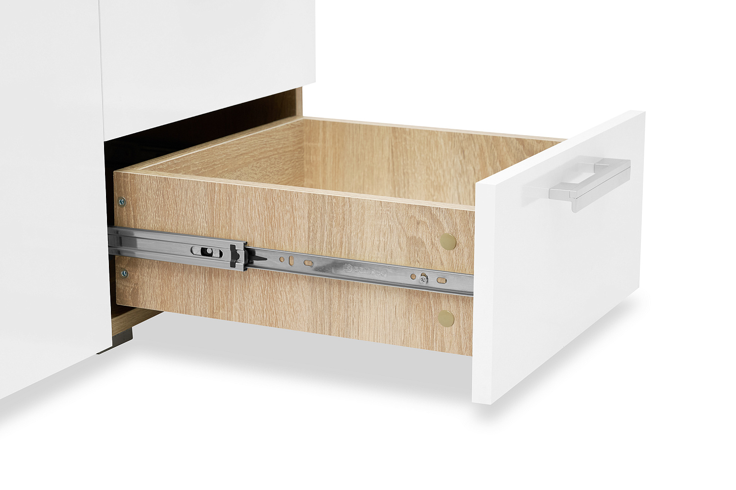 Стол компьютерный №6 белый глянцевый / дуб сонома