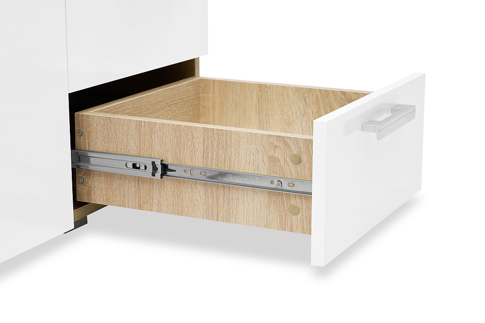 Стол компьютерный №6 белый глянцевый / дуб сонома