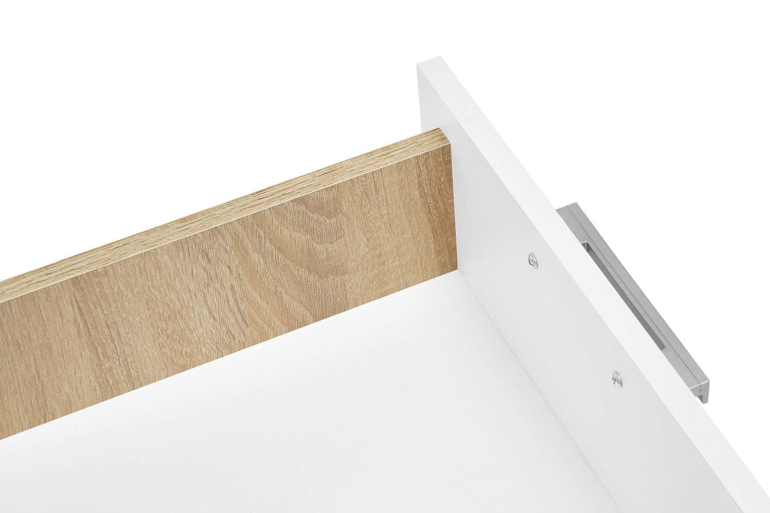 Стол компьютерный №6 белый глянцевый / дуб сонома