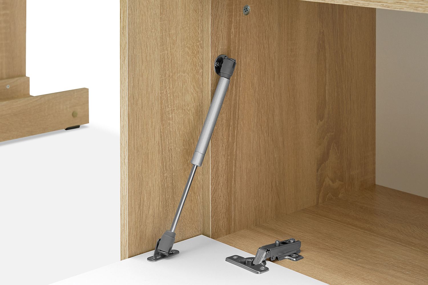 Стол компьютерный №6 белый глянцевый / дуб сонома