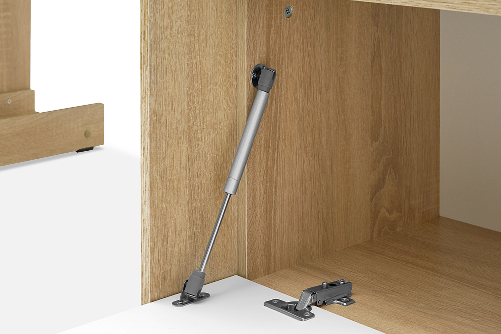 Стол компьютерный №6 белый глянцевый / дуб сонома