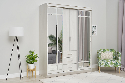 Шкаф-купе Маэстро ясень белый