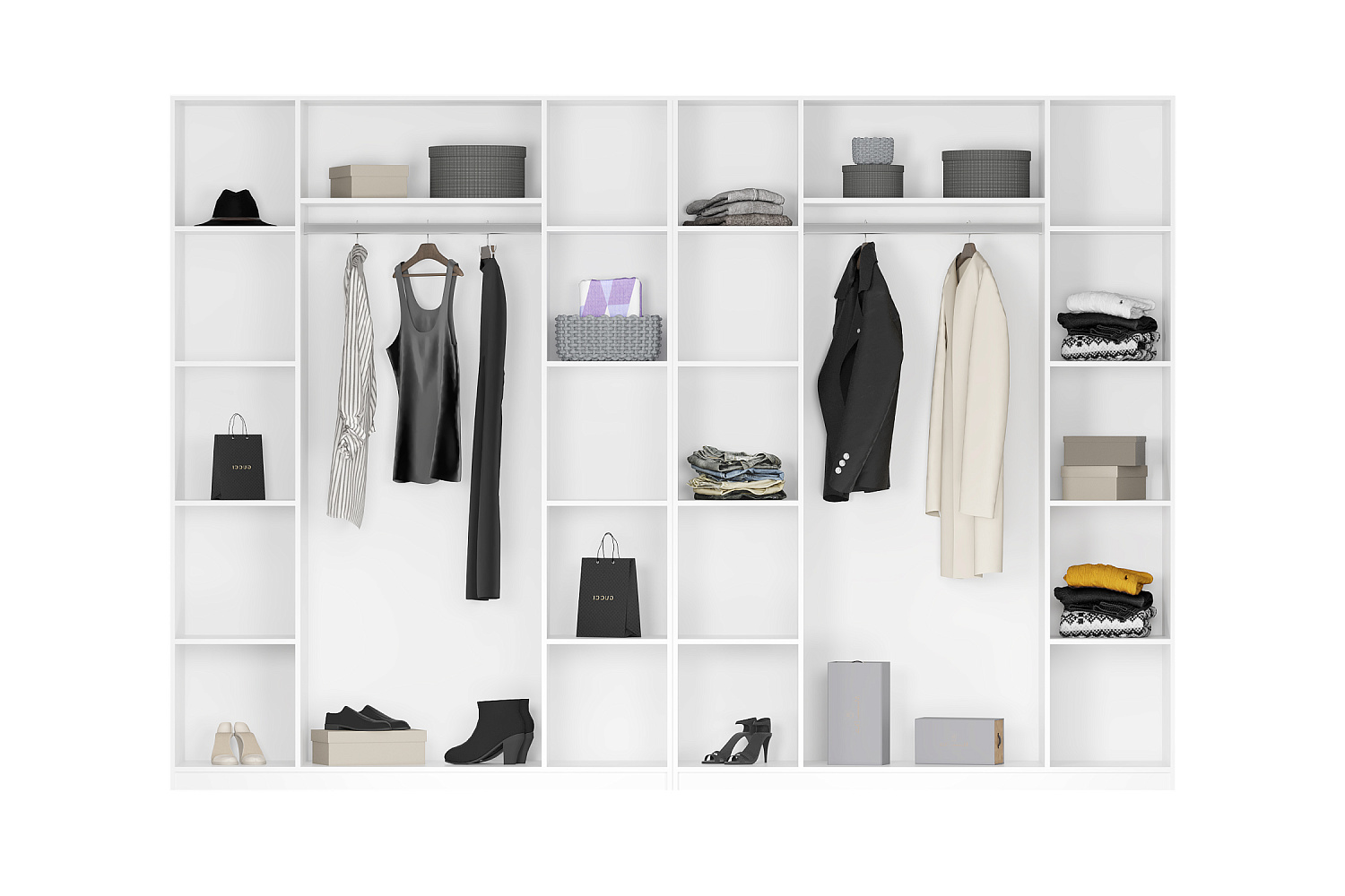 Комплект шкафов Тивина 3.2 м белый текстурный