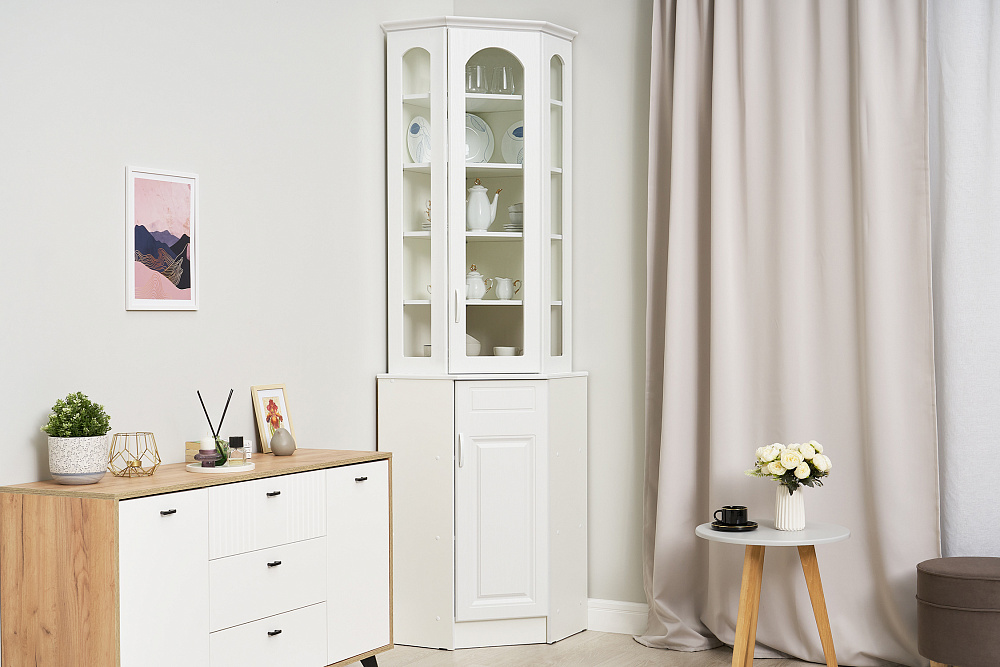 Буфет Констанция угловой белый матовый