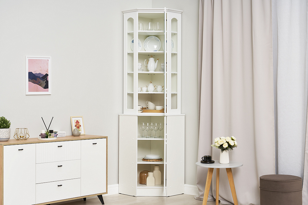 Буфет Констанция угловой белый матовый