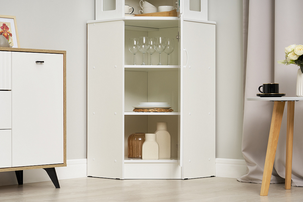 Буфет Констанция угловой белый матовый