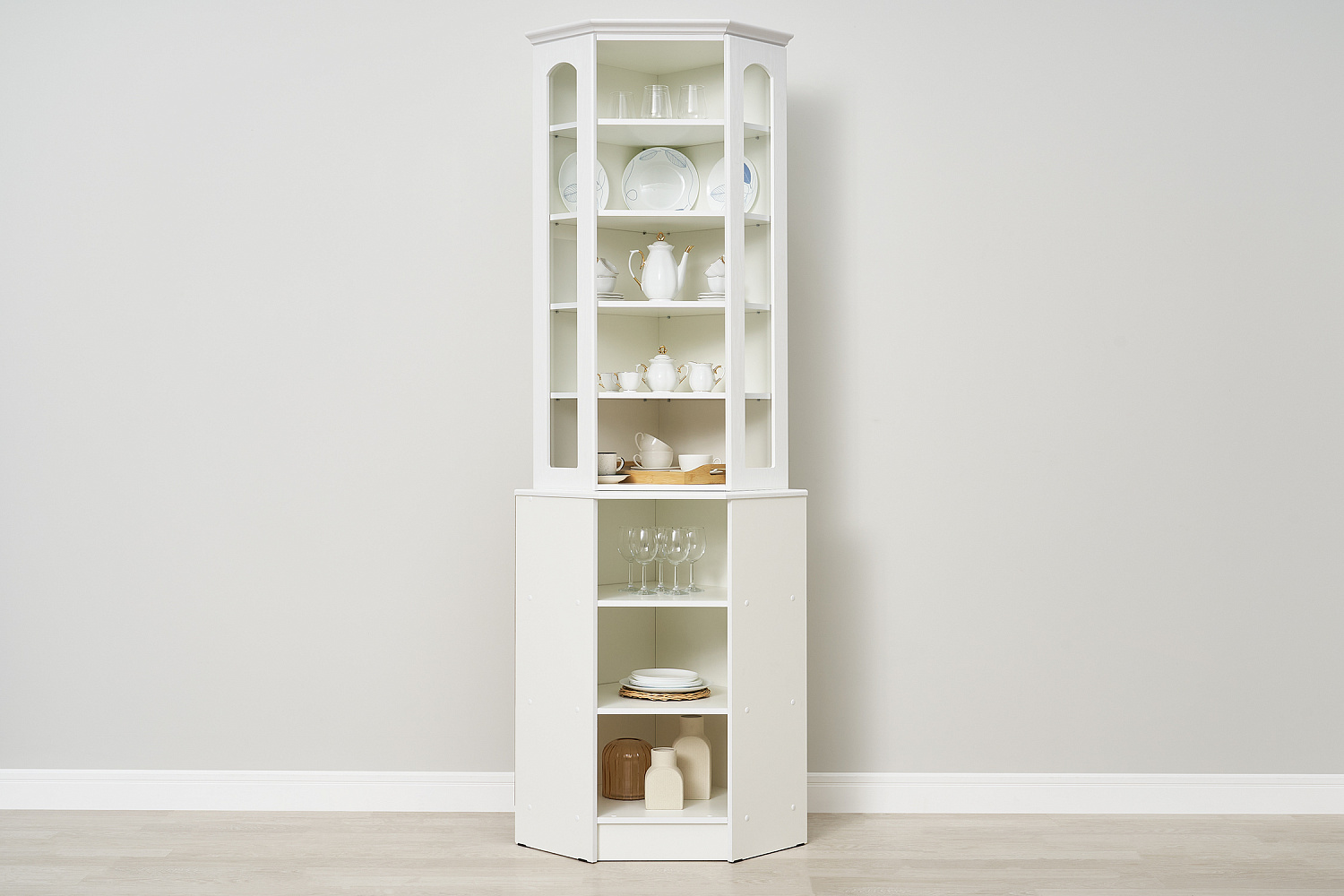 Буфет Констанция угловой белый матовый