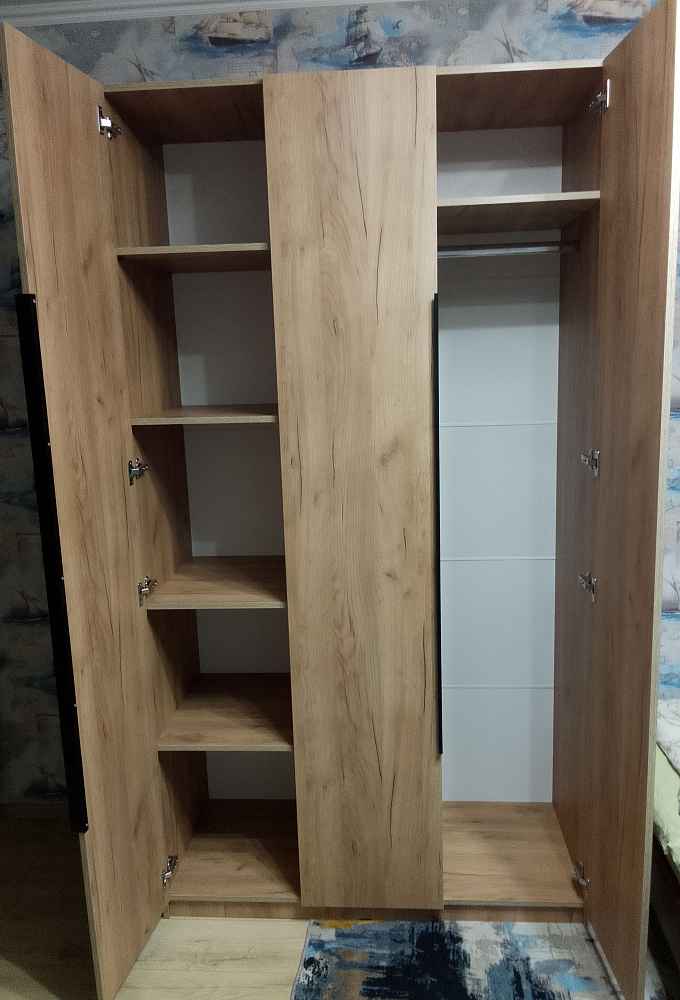 Шкаф 3-х створчатый Тивина графит серый