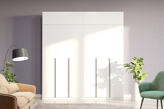 Комплект шкафов Тивина 2.4 м с антресолью белый текстурный