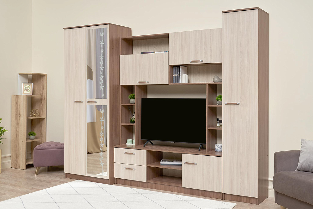 Стенка Марта-11 ясень шимо темный / ясень шимо светлый