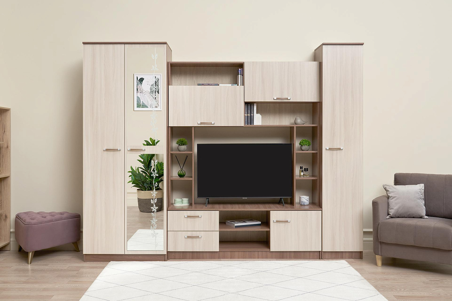 Стенка Марта-11 ясень шимо темный / ясень шимо светлый