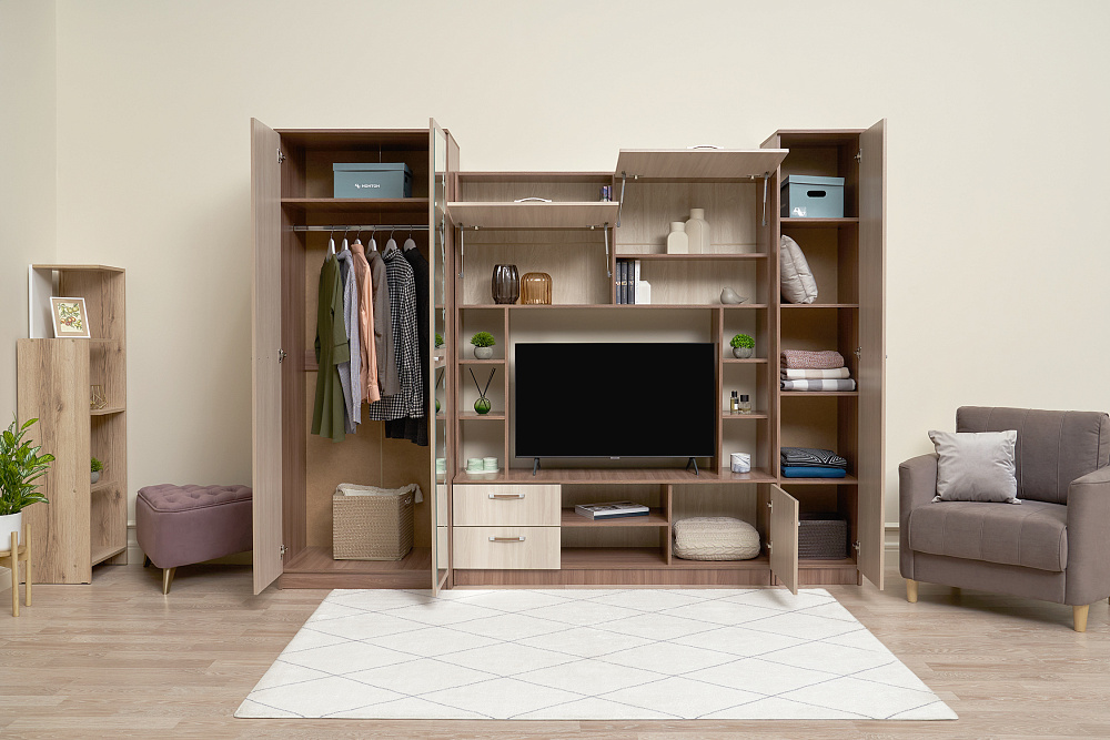 Стенка Марта-11 ясень шимо темный / ясень шимо светлый