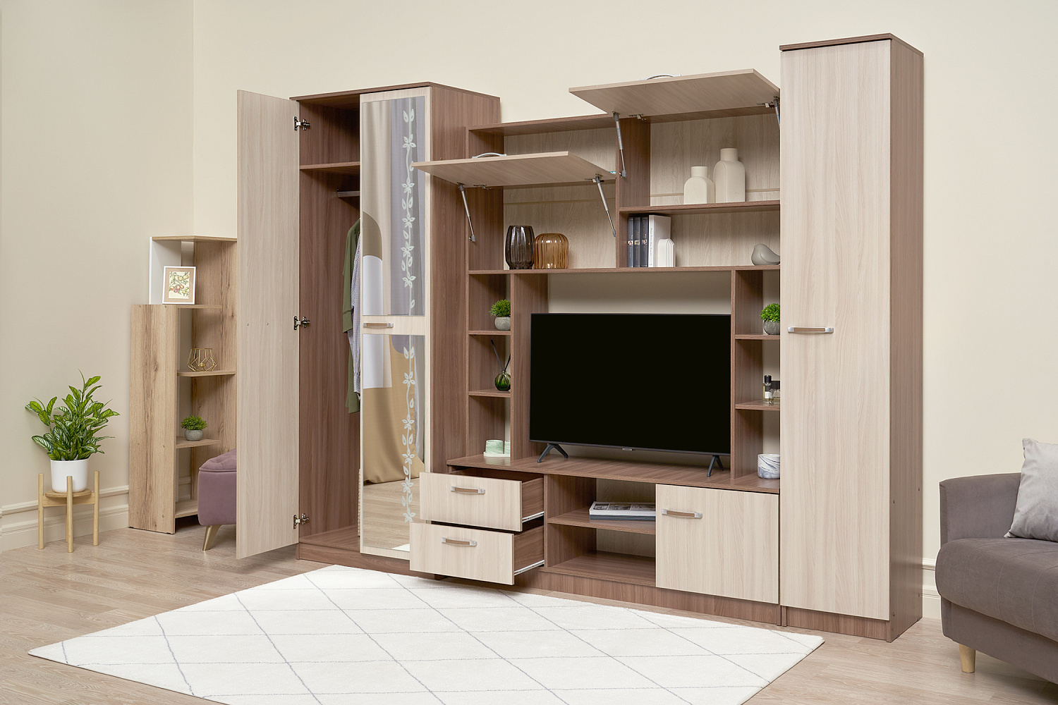 Стенка Марта-11 ясень шимо темный / ясень шимо светлый