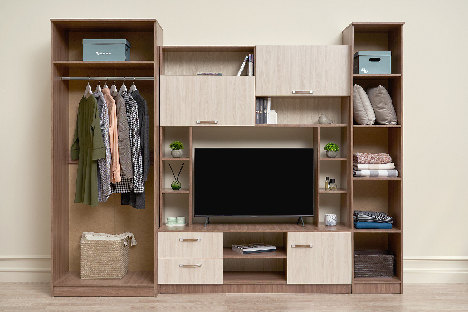 Стенка Марта-11 ясень шимо темный / ясень шимо светлый