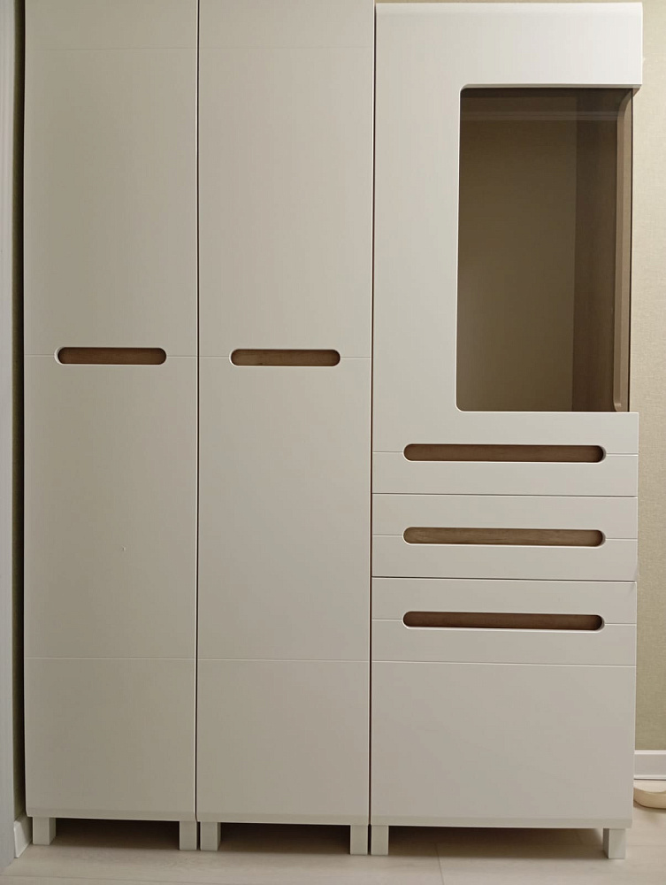 Шкаф Наоми 2 дуб каньон / белый глянец