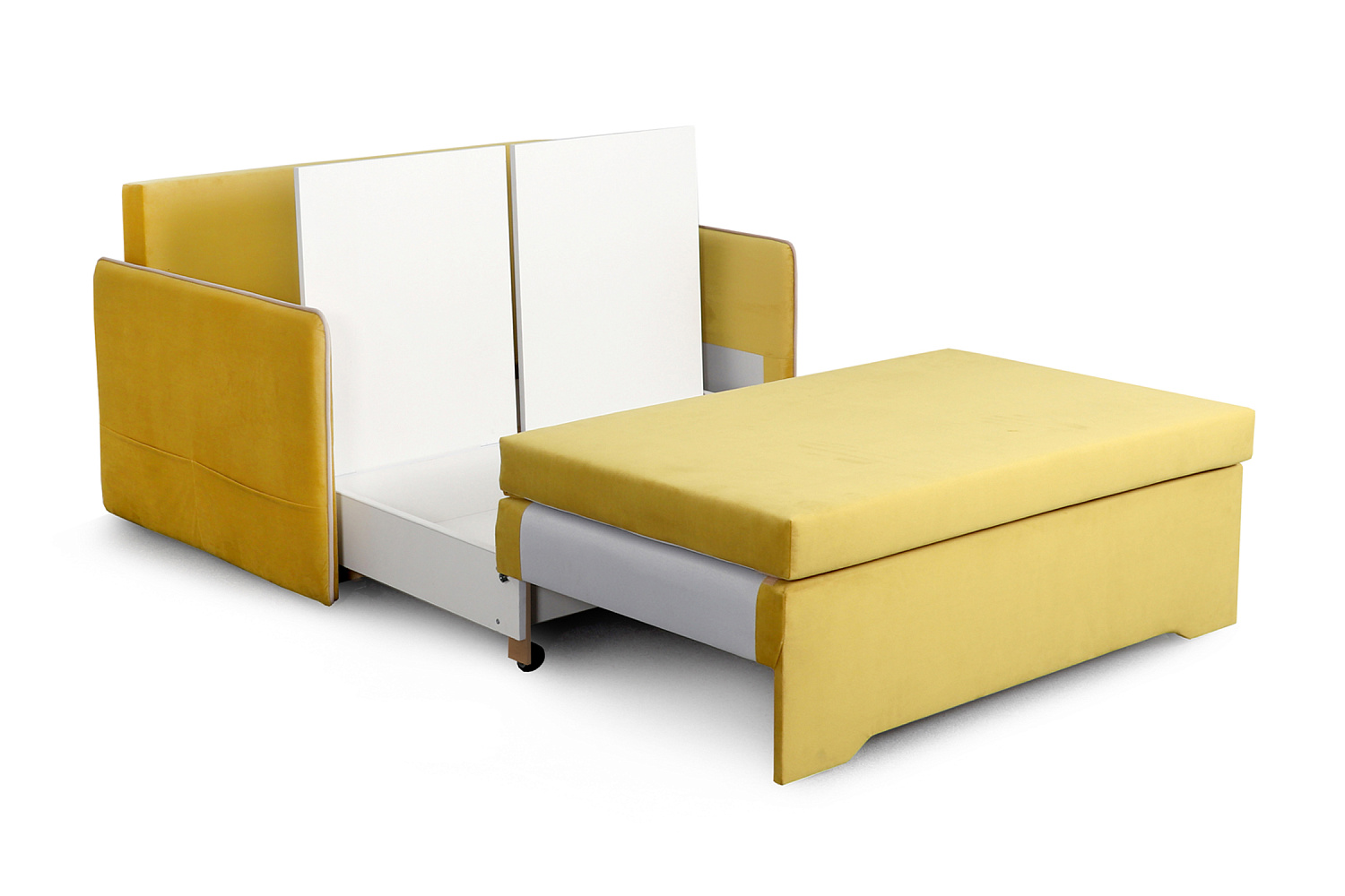 Диван выкатной Фламинго Стандарт горчичный / бежевый