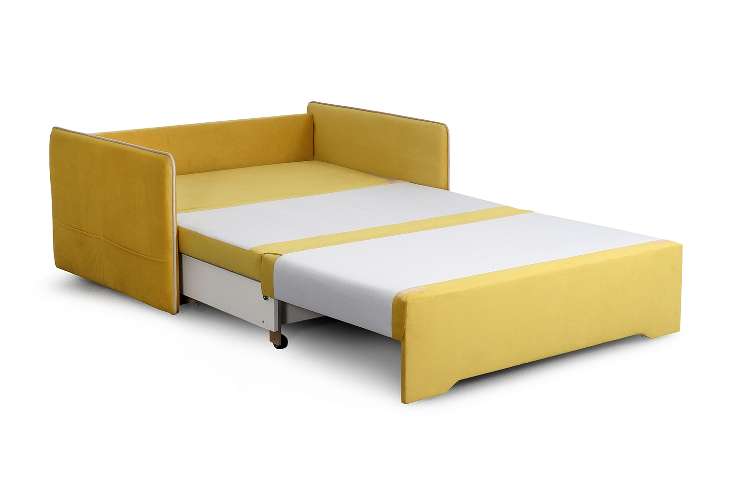 Диван выкатной Фламинго Стандарт горчичный / бежевый