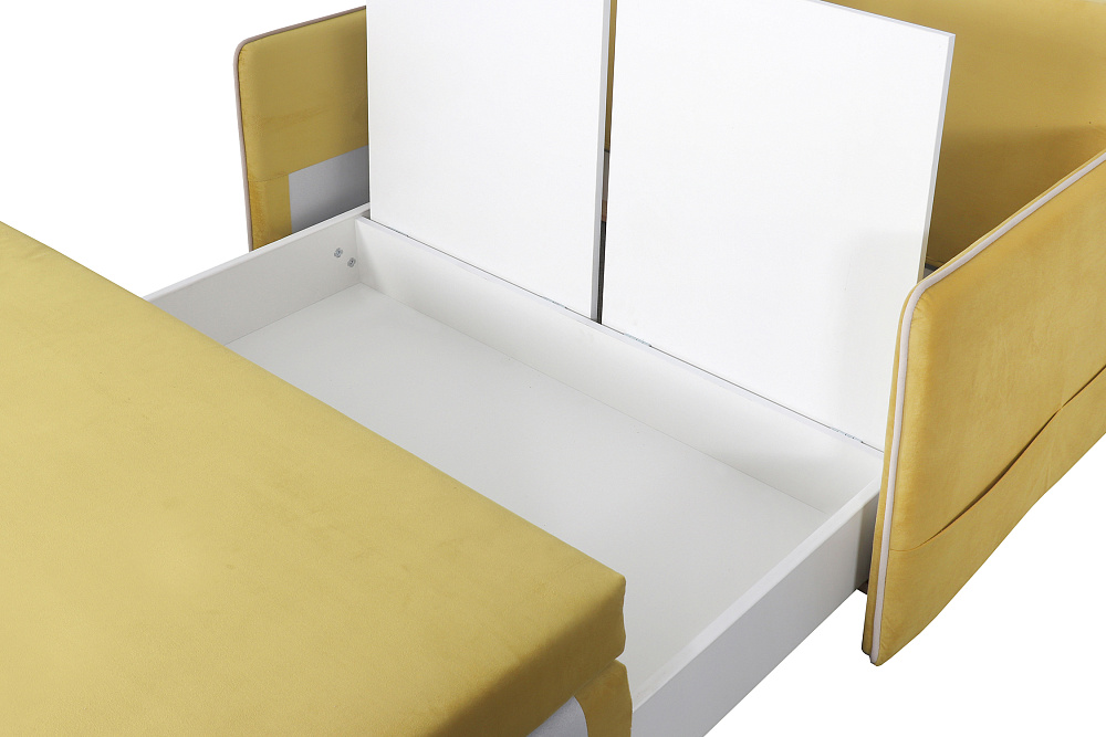 Диван выкатной Фламинго Стандарт горчичный / бежевый