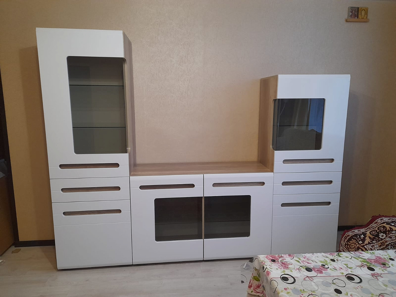 Шкаф Наоми 2 дуб каньон / белый глянец