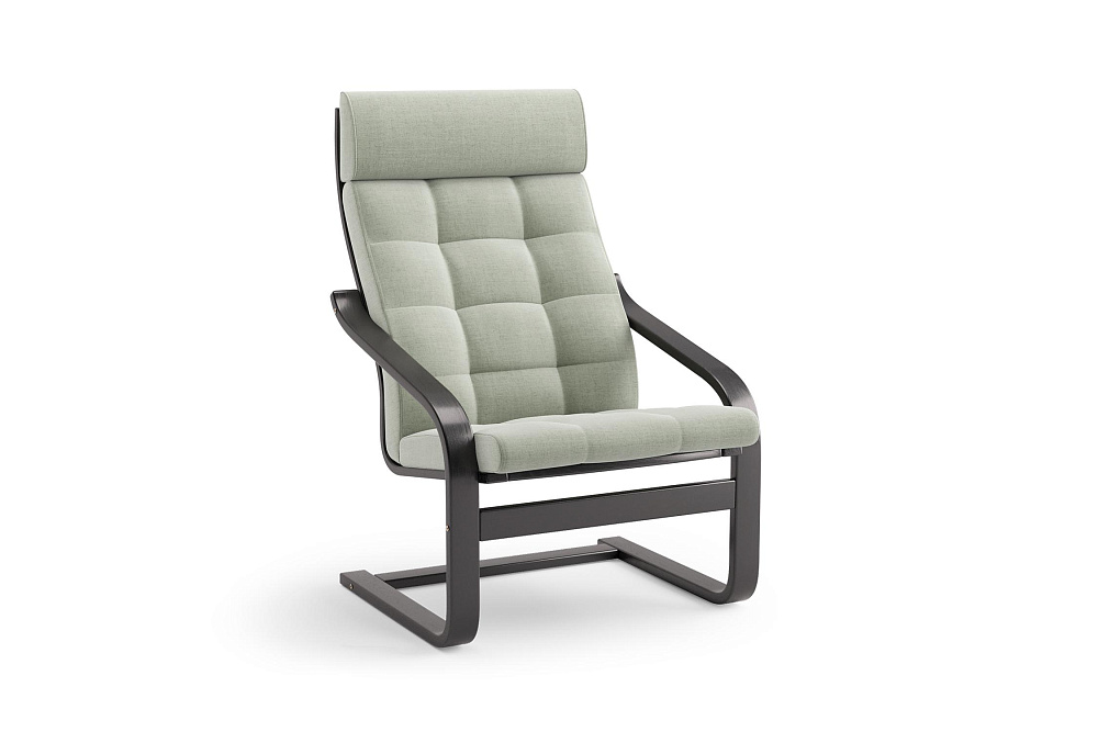 Кресло Тириль с тафтингом мятное / венге