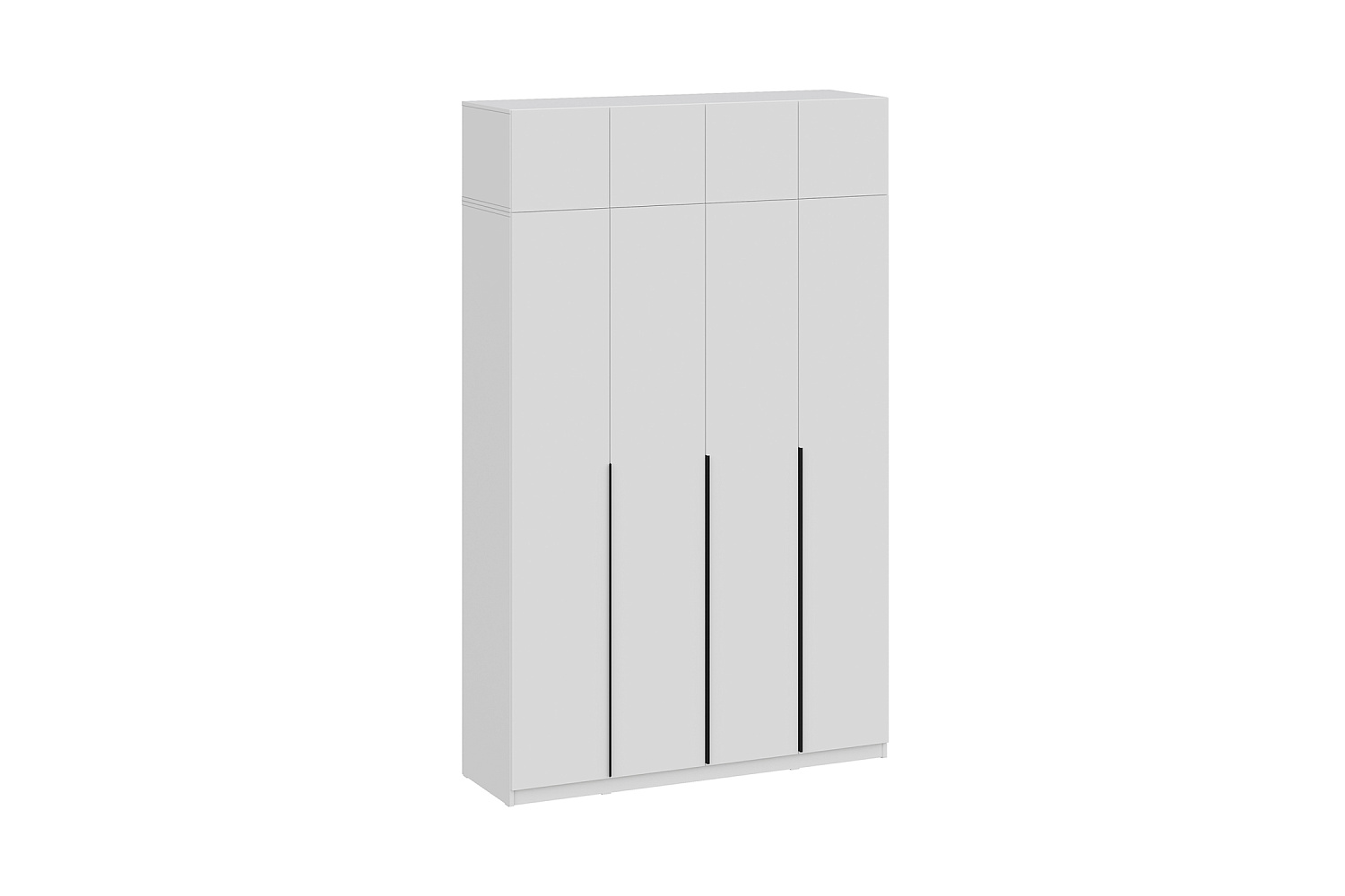 Шкаф 4-х створчатый Тивина с антресолью белый текстурный