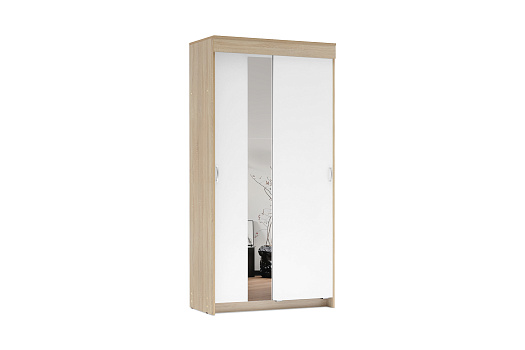 Шкаф-купе Бассо 1.0 м с зеркалом дуб сонома / белый