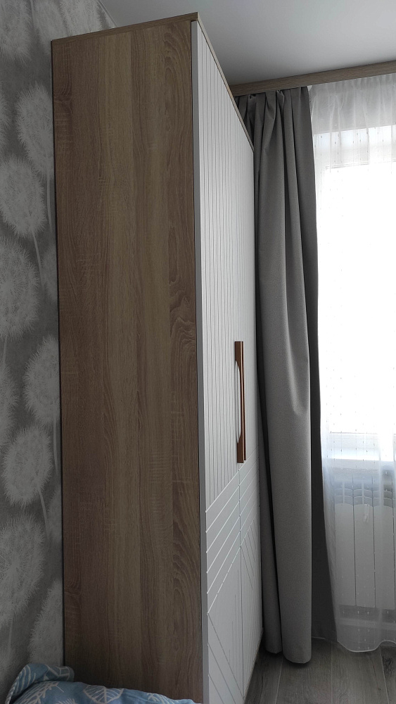 Шкаф 2-х створчатый Копенгаген белый / серый графит