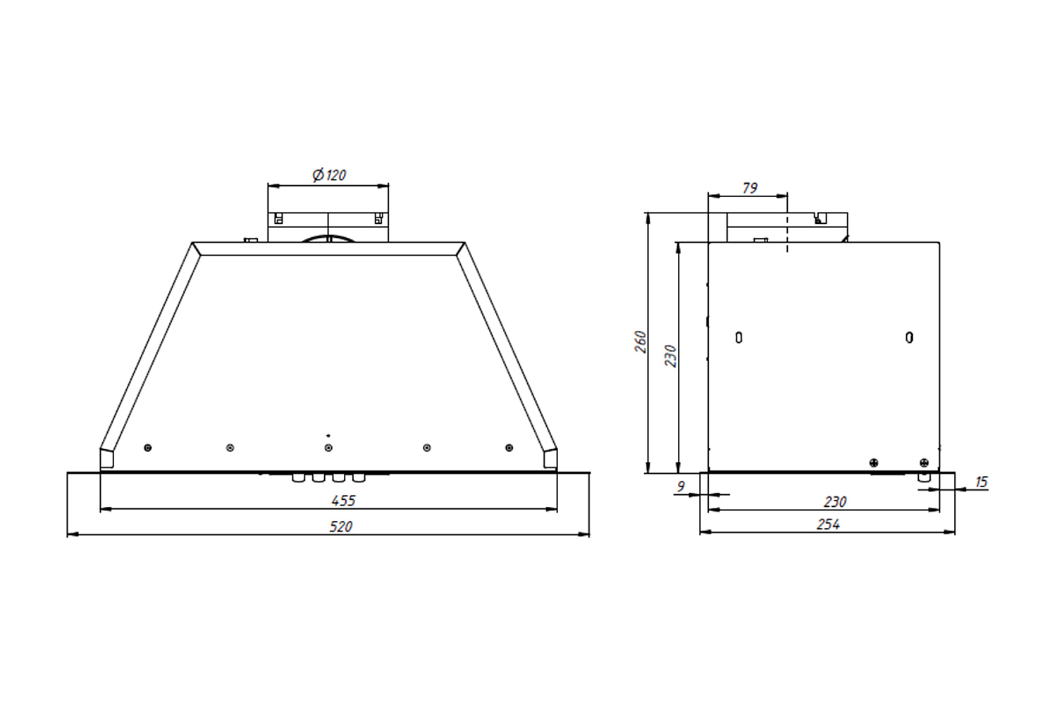 Встраиваемая вытяжка Bios 52П-450 белая