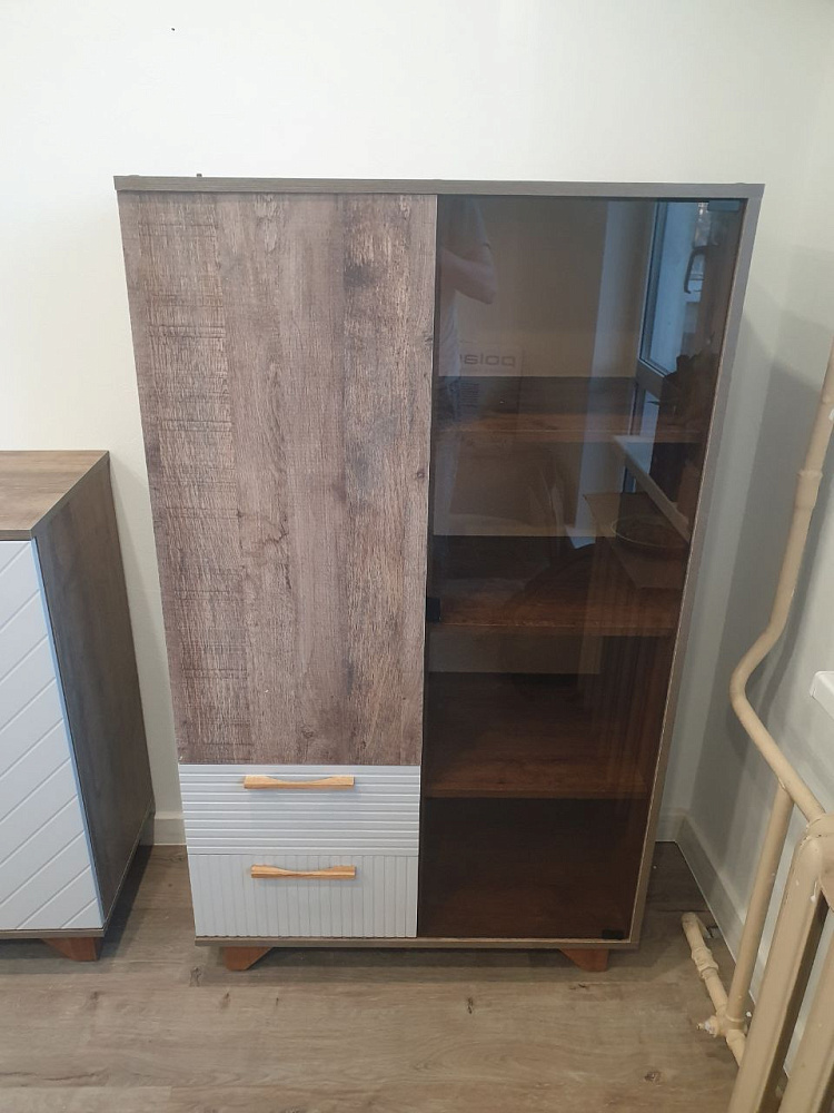 Шкаф-витрина Ньёрд Н дуб сонома / ива пепельная