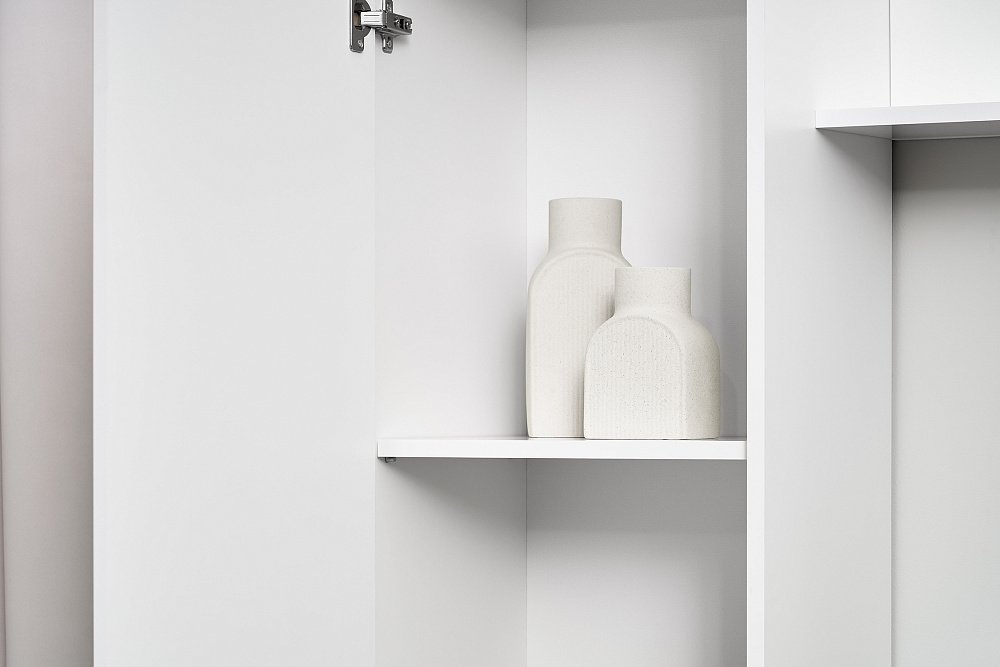 Стенка Соло-16 белый / белый глянец