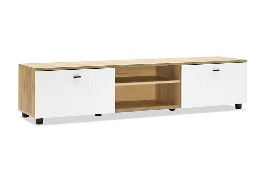 ТВ-тумба с нишей Ливенто дуб золотой / белый матовый