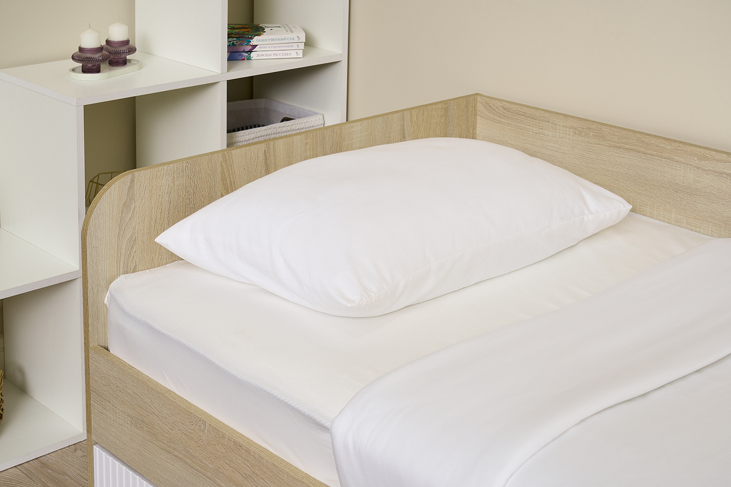 Кровать Норд Line КРД03-90 0.9 м дуб сонома / софт пломбир