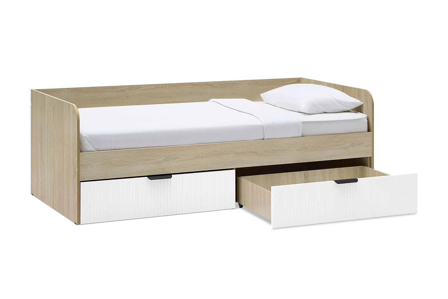 Кровать Норд Line КРД03-90 0.9 м дуб сонома / софт пломбир