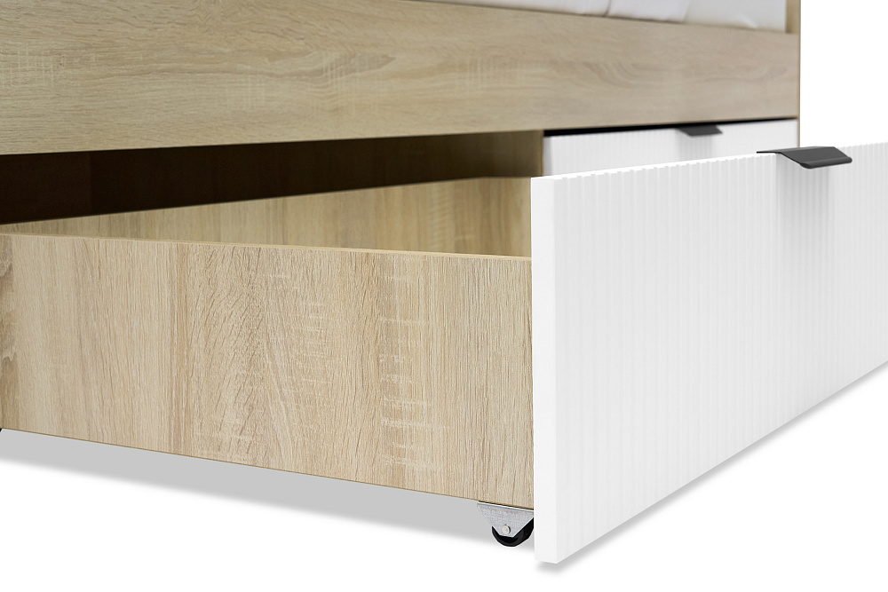 Кровать Норд Line КРД03-90 0.9 м дуб сонома / софт пломбир