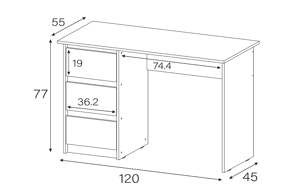 Стол письменный Айден серый