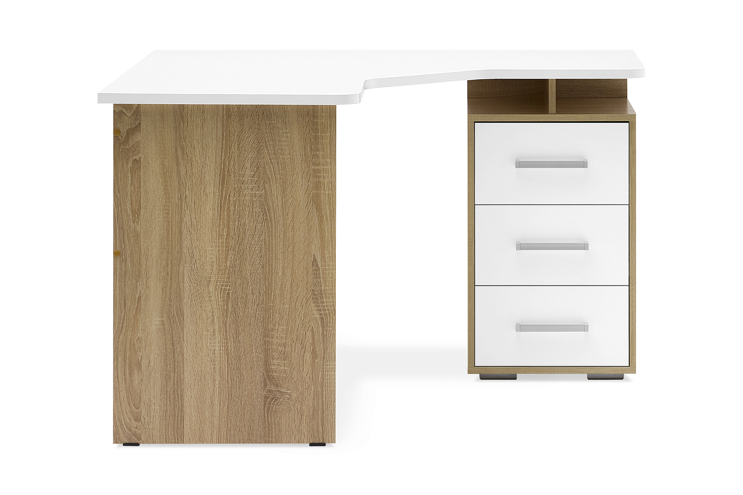 Стол компьютерный угловой Лайт-2 дуб сонома / белый