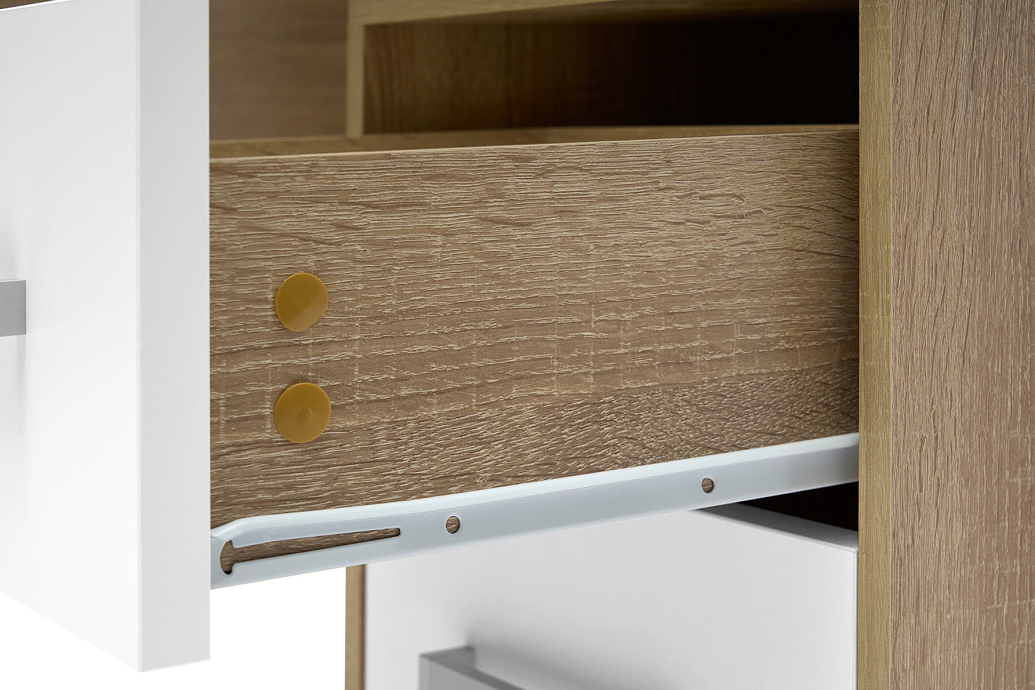 Стол компьютерный угловой Лайт-2 дуб сонома / белый