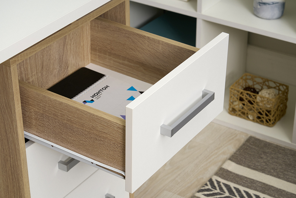 Стол компьютерный Лайт-2 дуб сонома / белый